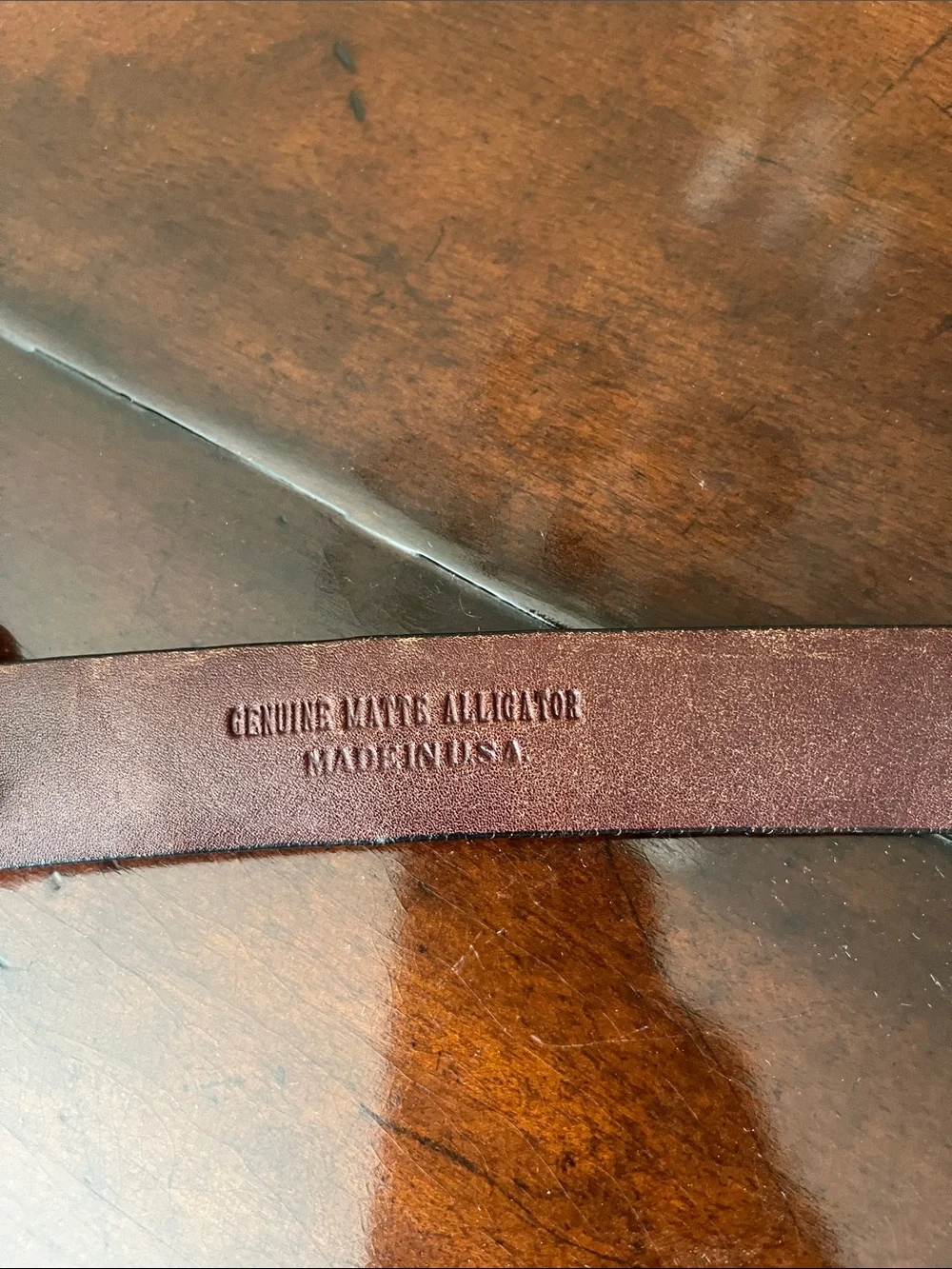 W. Kleinberg Black American alligatorBelt with Silver Buckle and Maroon Interior